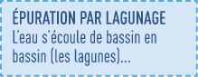 éPURATION PAR LAGUNAGE L eau s écoule de bassin en bassin (les lagunes)   