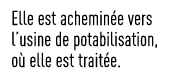 Elle est acheminée vers l usine de potabilisation, où elle est traitée 