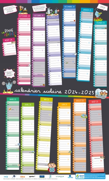 AQUAWAL Calendrier scolaire 2024-2025